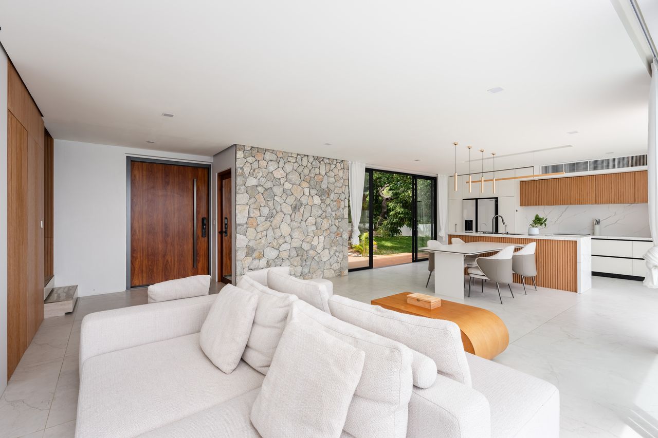 Living room with a large sofa